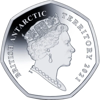 50 Pence - Elizabeth II HMS Terror; Silver front