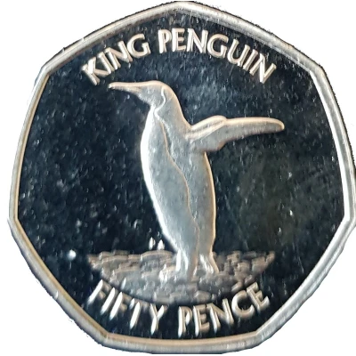 50 Pence - Elizabeth II King Penguin back