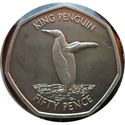 50 Pence - Elizabeth II King Penguin back