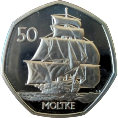 50 Pence - Elizabeth II Moltke back