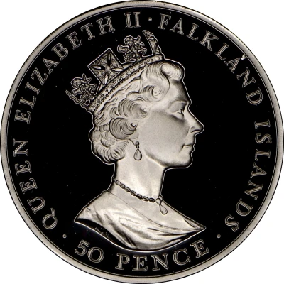 50 Pence - Elizabeth II Mt. Pleasant Airport; Silver Issue front