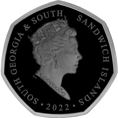 50 Pence - Elizabeth II Platinum Jubilee; Coloured front