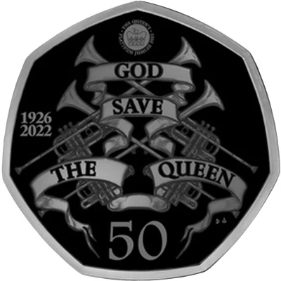 50 Pence - Elizabeth II Platinum Jubilee; Coloured back