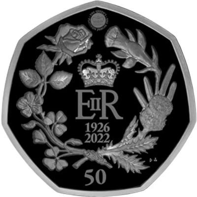 50 Pence - Elizabeth II Posthumous; Platinum Jubilee back