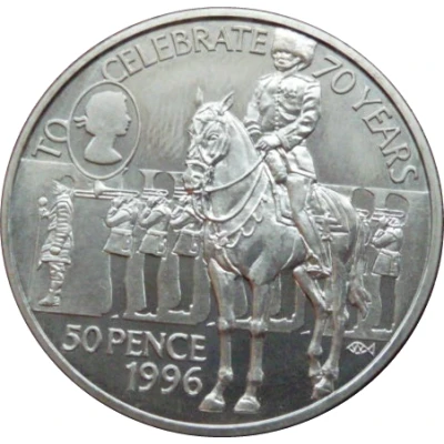 50 Pence - Elizabeth II Queen Elizabeth's 70th Birthday back