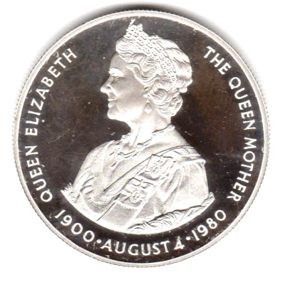 50 Pence - Elizabeth II Queen Mother; Silver Proof Issue back