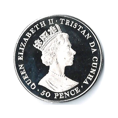 50 Pence - Elizabeth II Queen's Birthday; Silver Proof Issue front