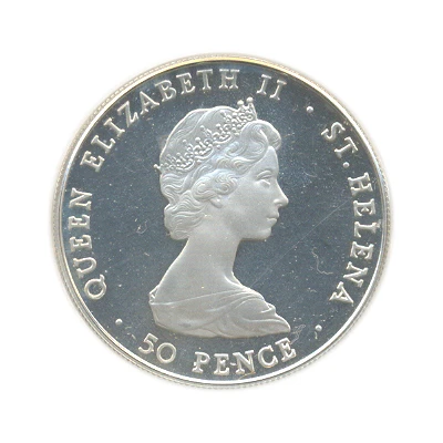 50 Pence - Elizabeth II Royal Visit; Silver Proof Issue front