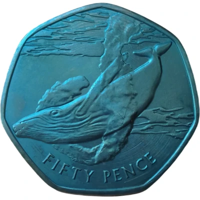 50 Pence - Elizabeth II The Antarctic Blue Whale back