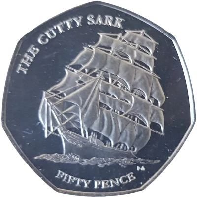 50 Pence - Elizabeth II The Cutty Sark back