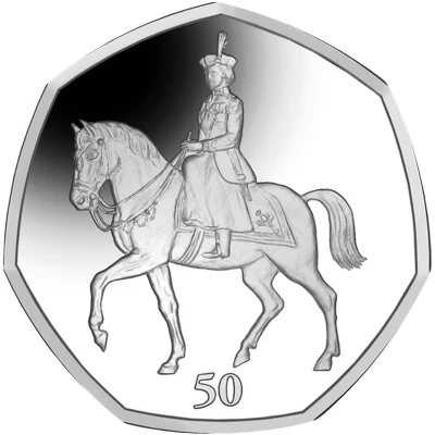 50 Pence - Elizabeth II Trooping the Colour; Silver back