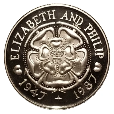 50 Pence - Elizabeth II Wedding Anniversary ND back