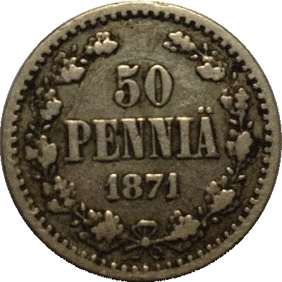 50 Pennia large lettering back