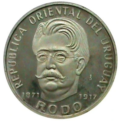 50 Pesos José Enrique Rodó; Silver Proof issue - Pattern front