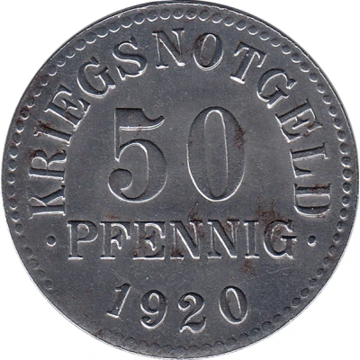 50 Pfennigs - Braunschweig Staatsbank back