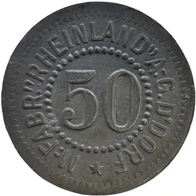 50 Pfennigs - Düsseldorf (M.-Fabr. Rheinland A.G.) ND back