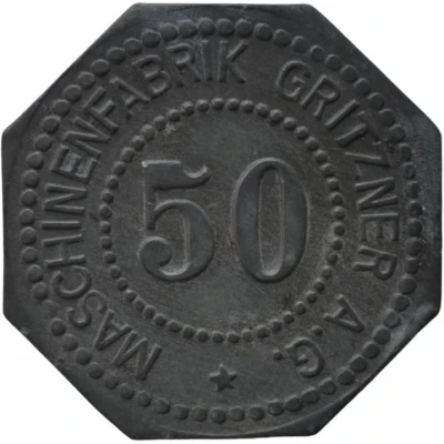 50 Pfennigs - Durlach (Maschinenfabrik Gritzner A.G.) ND front