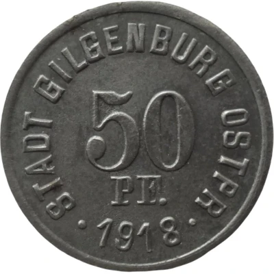 50 Pfennigs - Gilgenburg front