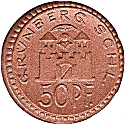 50 Pfennigs - Grünberg front