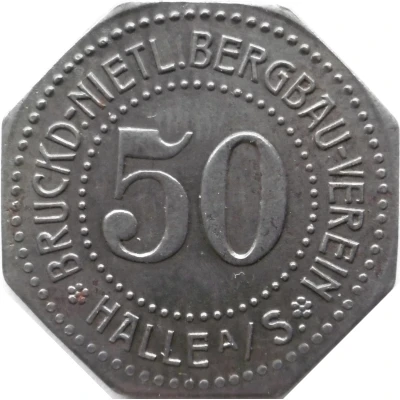 50 Pfennigs - Halle (Bruckd.-Nietl. Bergbau Verein) ND front