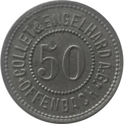 50 Pfennigs - Offenbach (Collet and Engelhard A.G.) ND back