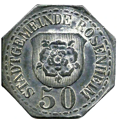 50 Pfennigs - Rosenheim ND front