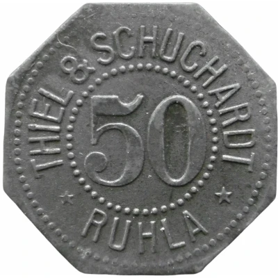 50 Pfennigs - Ruhla (Thiel and Schuchardt) ND front