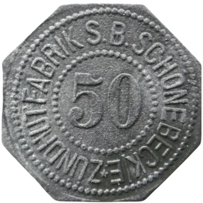 50 Pfennigs - Schönebeck (Zündhutfabrik S.B.) ND front