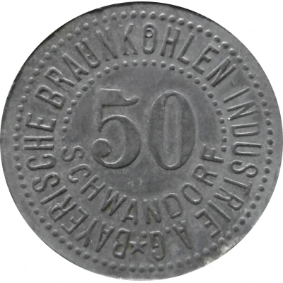 50 Pfennigs - Schwandorf (Bayerische Braunkohlen-Industrie A.G.) ND front