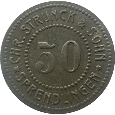 50 Pfennigs - Sprendlingen (Chr. Strunck and Sohn) ND front