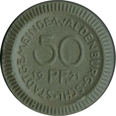 50 Pfennigs - Waldenburg / Schlesien front