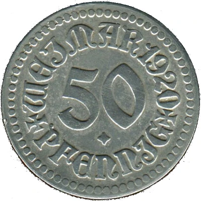 50 Pfennigs - Weimar front