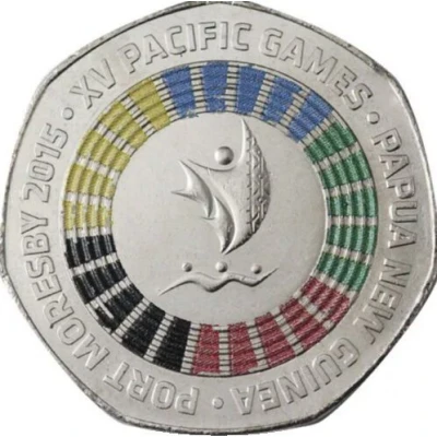 50 Toea - Elizabeth II XV Pacific Games; coloured back