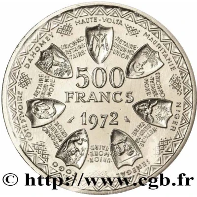 500 Francs CFA Monetary Union; Trial back