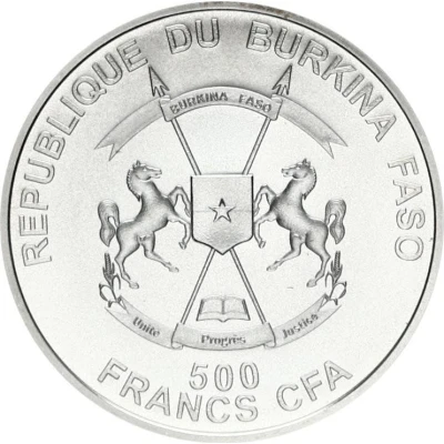 500 Francs CFA Stegosaurus front