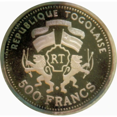 500 Francs CFA Swiss Gold Coinage front