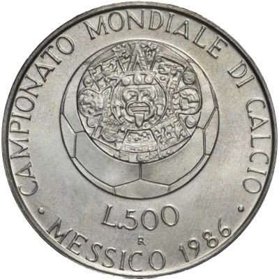 500 Lire 1986 World Cup back
