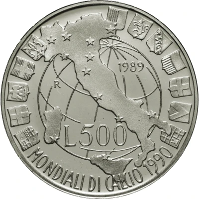 500 Lire 1990 World Cup back
