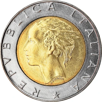 500 Lire Bank of Italy Centennial front
