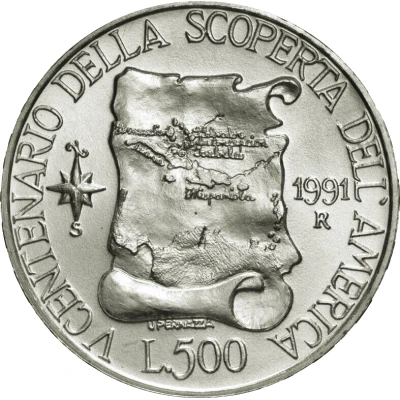 500 Lire Colombo - The maps back