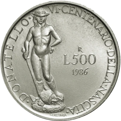 500 Lire Donatello back