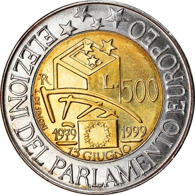 500 Lire European Parliament Elections back