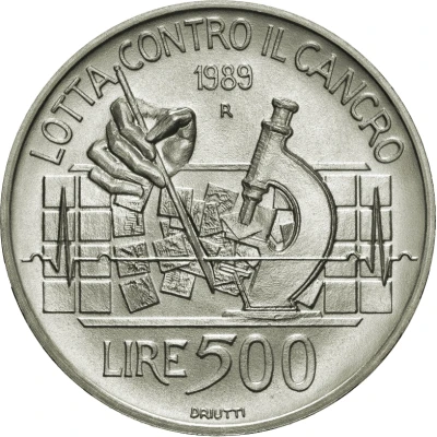 500 Lire Fight against Cancer back