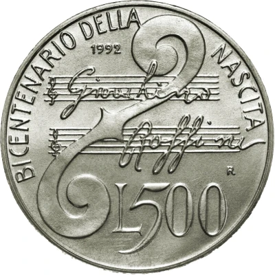 500 Lire Gioacchino Rossini back