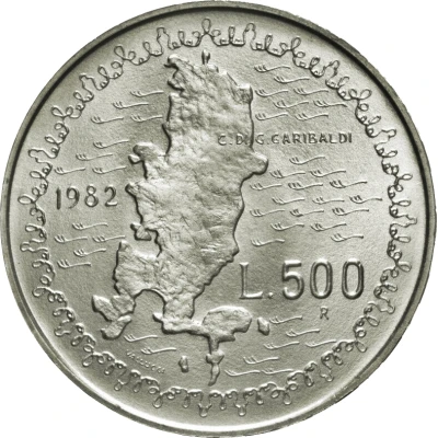 500 Lire Giuseppe Garibaldi back
