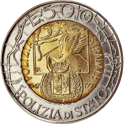 500 Lire Italian Traffic Police back