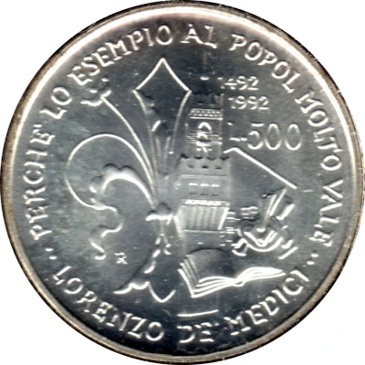 500 Lire Lorenzo de' Medici back