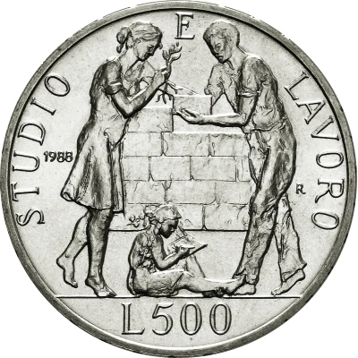 500 Lire San Giovanni Bosco back
