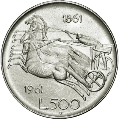 500 Lire Unification Centennial back
