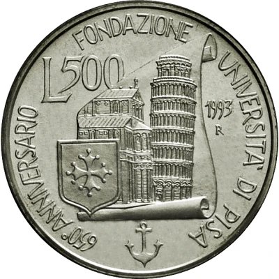 500 Lire University of Pisa back